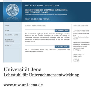 Universitt Jena, Lehrstuhl fr Unternehmensentwicklung