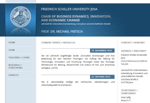 Universitt Jena, Lehrstuhl fr Unternehmensentwicklung
